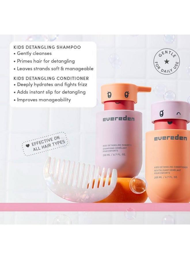Evereden Happy Hair Duo for Kids: Vegan Shampoo and Conditioner Set with Detangler Brush - Strengthens & Smooths All Hair Types - Image 4