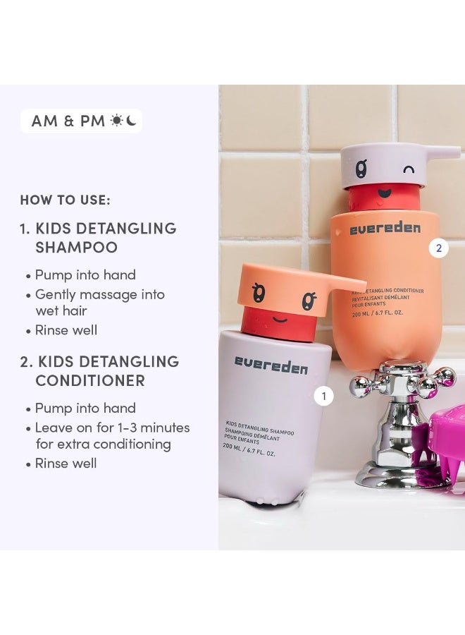 Evereden Happy Hair Duo for Kids: Vegan Shampoo and Conditioner Set with Detangler Brush - Strengthens & Smooths All Hair Types - Image 2