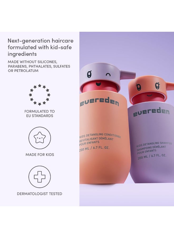 Evereden Happy Hair Duo for Kids: Vegan Shampoo and Conditioner Set with Detangler Brush - Strengthens & Smooths All Hair Types - Image 3