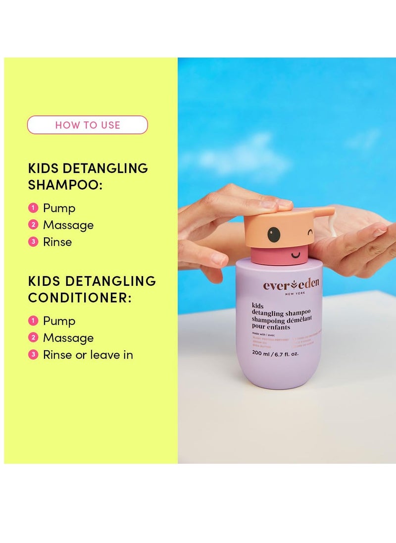 Evereden Evereden Happy Hair Duo for Kids: Vegan Shampoo and Conditioner Set with Detangler Brush - Strengthens & Smooths All Hair Types  - Image 3