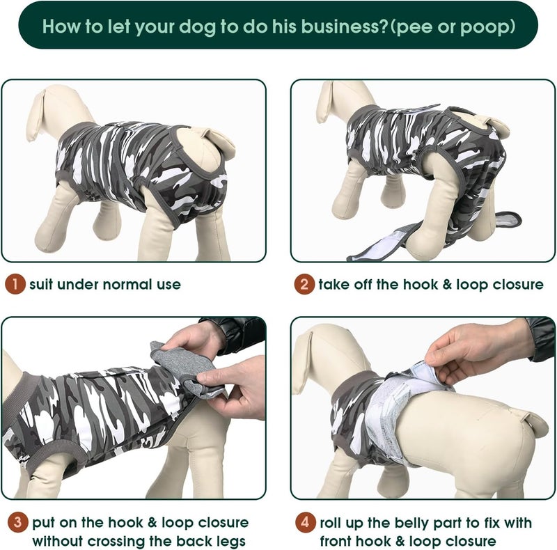Kuoser Precision processed material Recovery Suit for Dogs Cats After Surgery, Professional Pet Recovery Shirt Dog Abdominal Wounds Bandages, Substitute E-Collar & Cone,Prevent Licking Dog Onesies Pet Surgery Recovery Suit Upgraded general material - Image 4