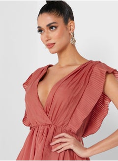 True Decadence Surplice Neck Layered Ruffle Detail Dress  - Image 3