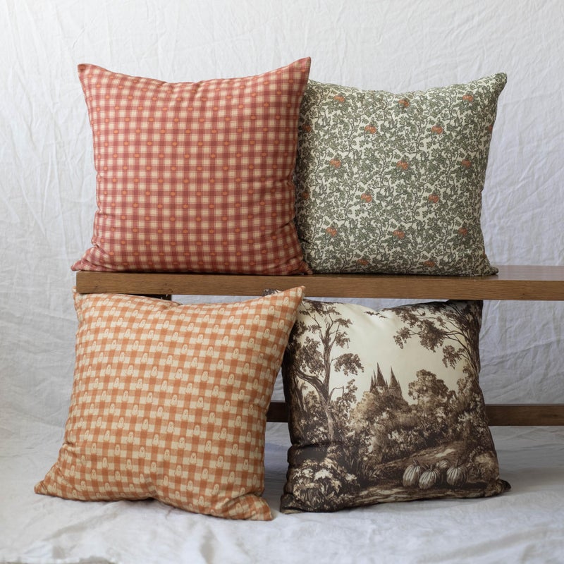 Woven Nook - Halloween 2025 4 Pack - Modern & Luxurious Decorative Throw Pillow Covers - Durable Quality & Machine Washable (22x22) - Image 1