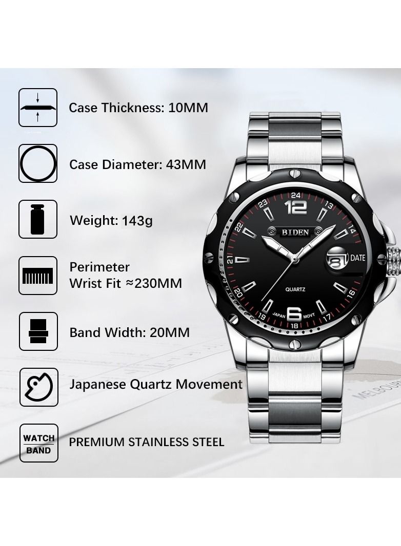 BIDEN Luxury Quartz Business Waterproof Japan Movt Wristwatch - Image 2