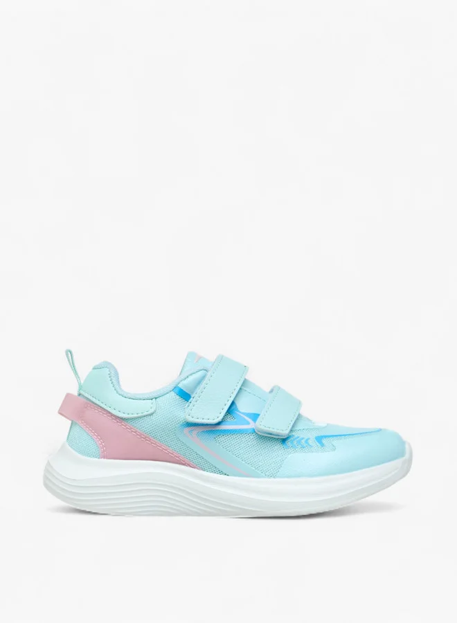 Dash Panelled Sports Shoes with Hook and Loop Closure