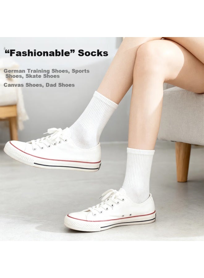 Nolansendi Disposable Socks Uni Daily Use Mid-calf 10a Antibacterial Breathable Sweat-absorbing Travel Wash-free White 20 Pairs - Image 3