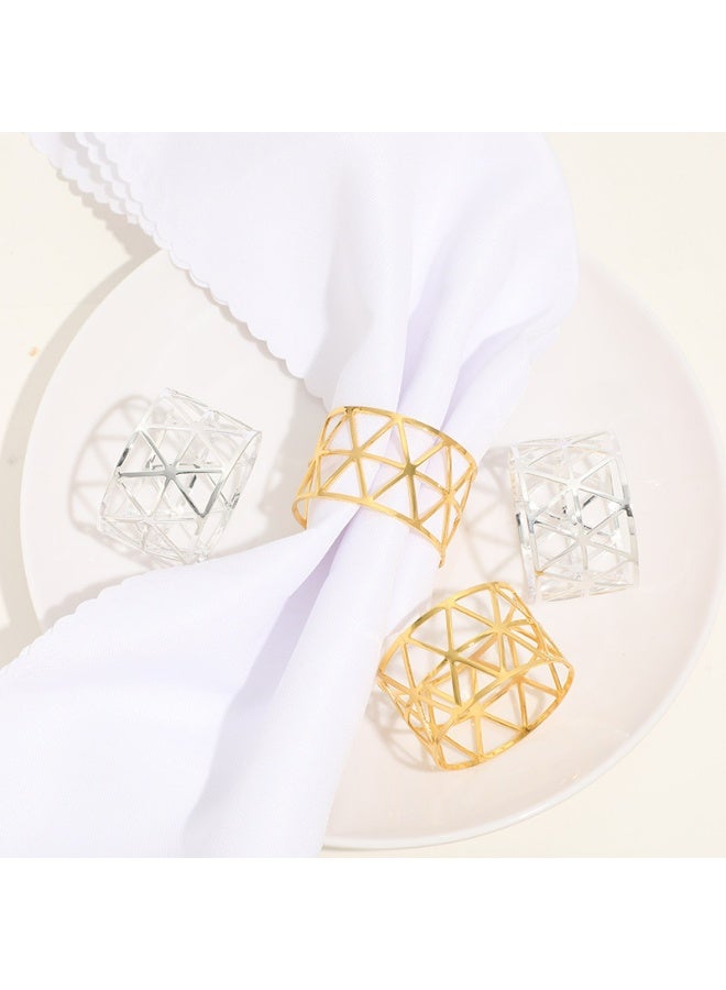 Metal Napkin Rings Hollow Triangle Tableware Table Napkin Ring Napkin Holders（Gold） - Image 2