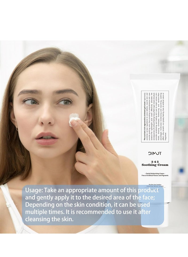 ديموت 345 كريم إغاثة ، كريم إصلاح حاجز البشرة ، مرطب يومي للوجه ، 345 كريم إصلاح مكثف لحب الشباب والبشرة الدهنية ، كريم مهدئ للعناية بالبشرة الكورية لجميع أنواع البشرة الجافة 50 مل - Image 4