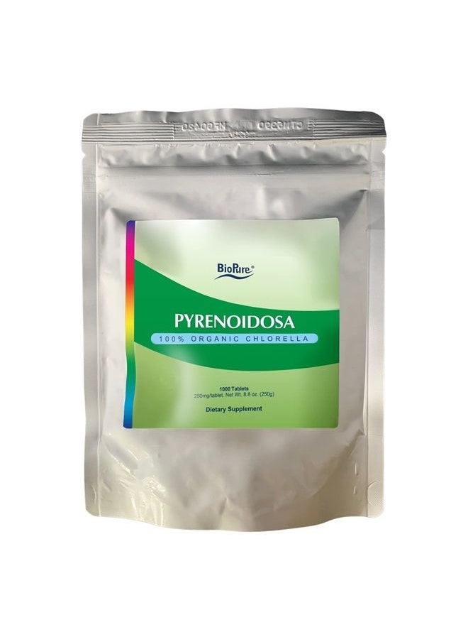 BioPure - Chlorella Pyrenoidosa – 100% Organic, Cracked-Cell Wall, Nutraceutical Superfood Packed with Proteins, Vitamins, Minerals & Amino Acids That Supports Metabolism, Detox & Immunity 1000 Tablets - Image 1