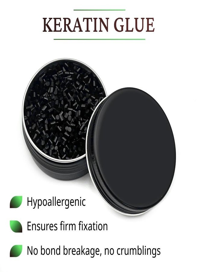 VIVIAN 50 g Hair Extension Italian Keratin Glue Granule Pellet for Hot Fusion, K Tip, U-Tip, I-Tip, Keratin Granule Bead (Black) - Image 2