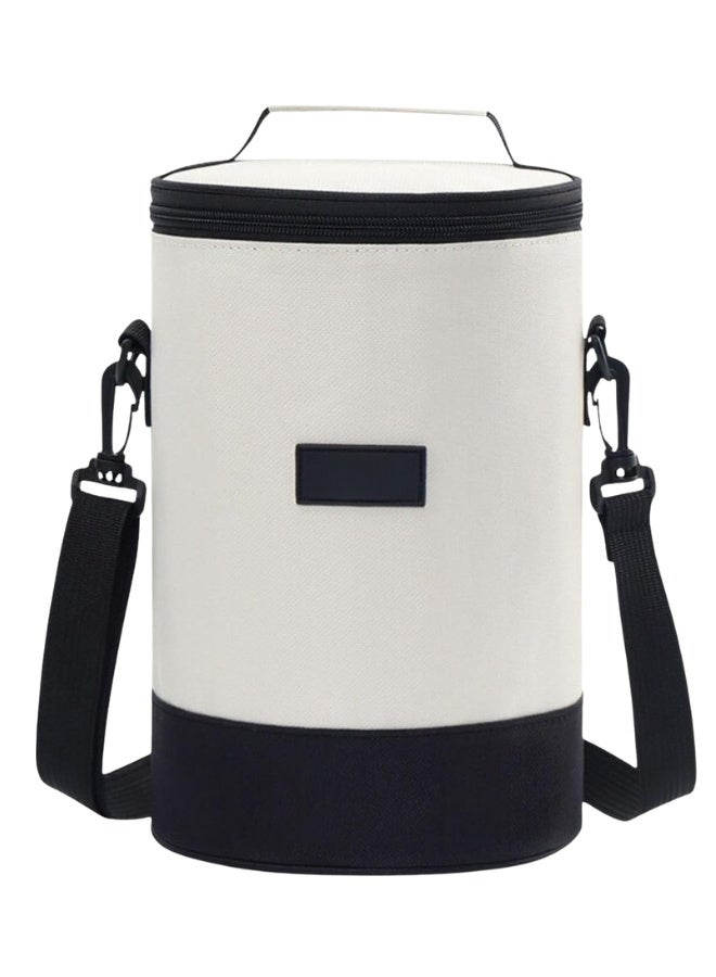 هابي هوم حقيبة تبريد يابانية معزولة مقاومة للماء حقيبة غداء كبيرة سعة عالية تصميم عملي لحفظ الطعام والمشروبات الساخنة والباردة في العمل، المدرسة، التخييم والسفر-بيج/أسود - Image 2