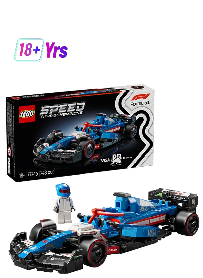 LEGO Speed Champions Visa Cash App RB VCARB 01 F1 Car Model Set for Adults, with a Collectible Driver Minifigure - Gift Idea for Men, Women & Teenage Motorsports Fans 77246 (248 pieces)