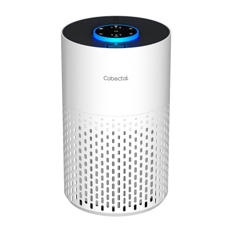 Cobectal Air Purifiers for Bedroom Home, Cobectal Air Cleaner with H14 True HEPA 3-in-1 Filter for Room up to 1050 ftÂ², Sleep Mode & Aroma Function, Portable Air Purifiers for Office, Dorm, RVs, White - Image 1