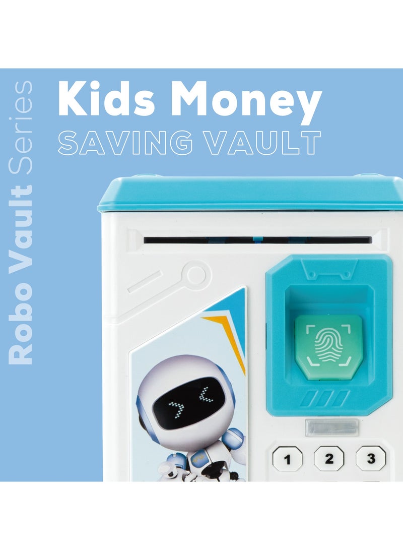 Volkano Robo Vault Series Money Saving Vault for Kids, Money Coin Savings Bank, Fingerprint Scanner Lock and Password, Great Gift for Children Kids, Blue - Image 4