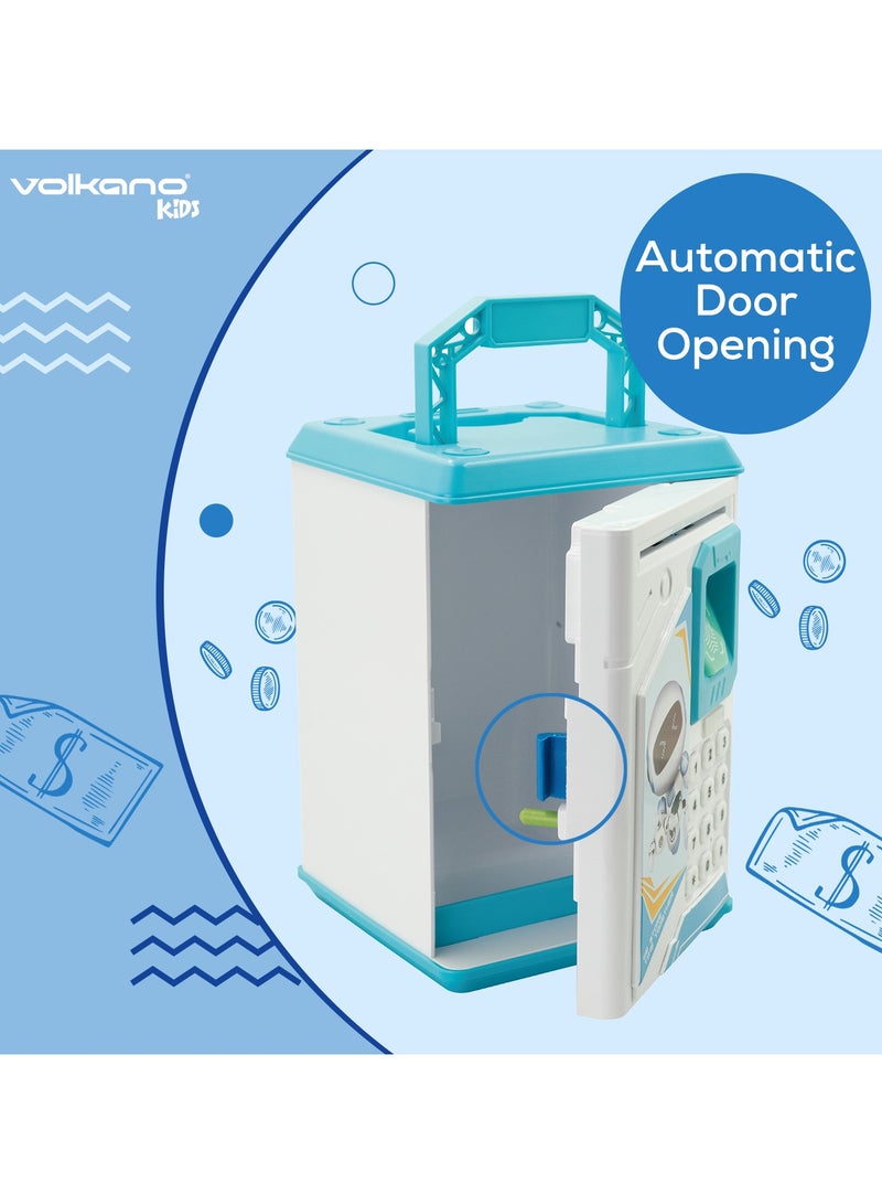 Volkano Robo Vault Series Money Saving Vault for Kids, Money Coin Savings Bank, Fingerprint Scanner Lock and Password, Great Gift for Children Kids, Blue - Image 5