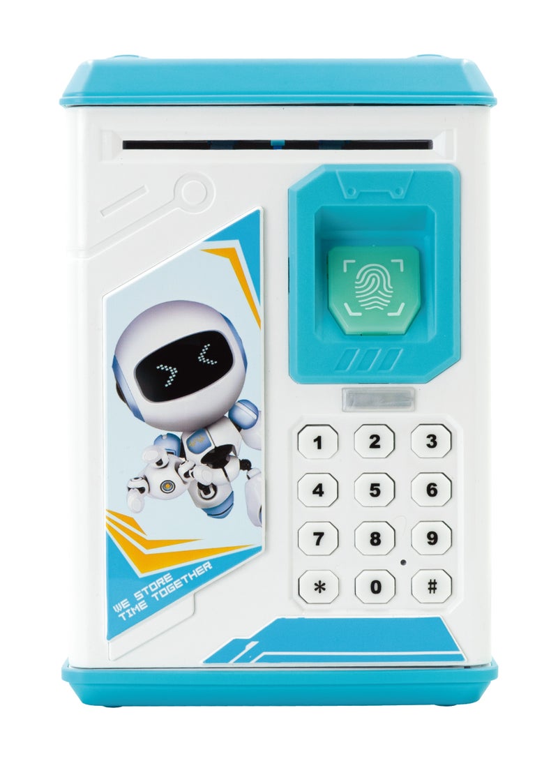 Volkano Robo Vault Series Money Saving Vault for Kids, Money Coin Savings Bank, Fingerprint Scanner Lock and Password, Great Gift for Children Kids, Blue - Image 1