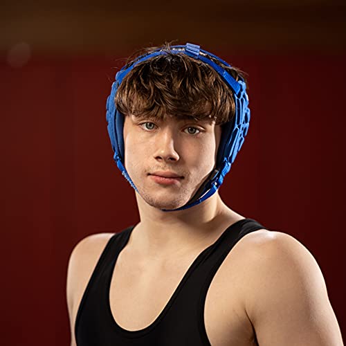 Matman Medalist Adult Wrestling Headgear – Easy-Adjust, Snug Fit Protective Headgear for Wrestling, BJJ & MMA (Royal) - Image 4