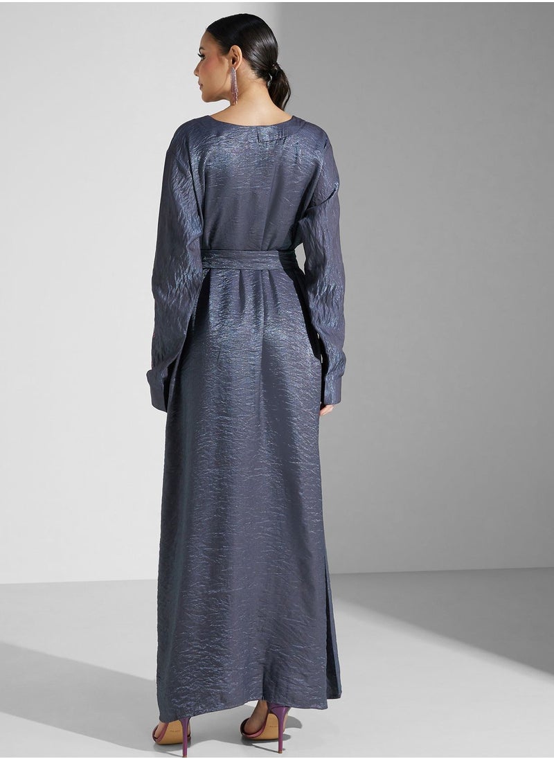 hayas closet - Embroidered Belted Jalabiya - Image 1