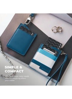 VULKIT Small Wallet For Women With Wrist Strap, Rfid Leather Credit Card Holder Slim Wristlet Keychain With Wallet, Mini Thin Wallet For Women  - Image 3