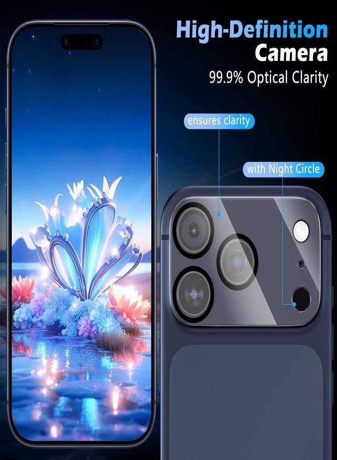 imluckies 3 Pack for iPhone 17 Max 6.9" Camera Lens Protector, Full-Coverage 9H Hardness Anti-Scratch Screen Cover, HD Clear Tempered Glass Camera Accessories, Case Friendly[Not Affect Night Shots] - Image 2