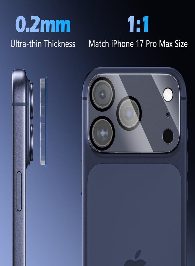 imluckies 3 Pack for iPhone 17 Max 6.9" Camera Lens Protector, Full-Coverage 9H Hardness Anti-Scratch Screen Cover, HD Clear Tempered Glass Camera Accessories, Case Friendly[Not Affect Night Shots] - Image 5