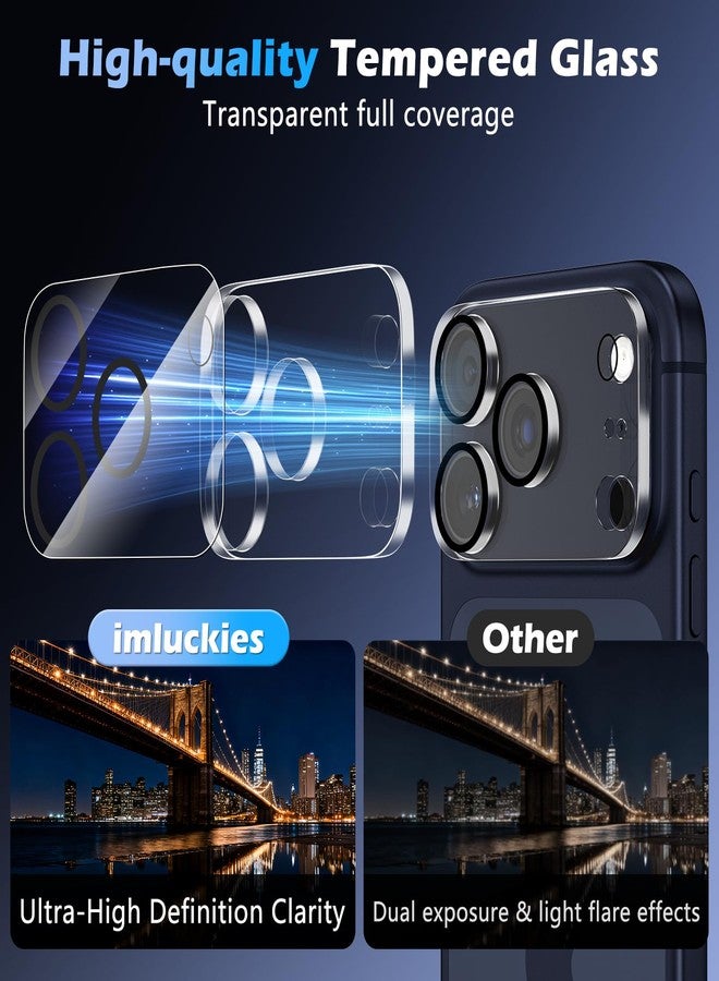 imluckies 3 Pack for iPhone 17 Max 6.9" Camera Lens Protector, Full-Coverage 9H Hardness Anti-Scratch Screen Cover, HD Clear Tempered Glass Camera Accessories, Case Friendly[Not Affect Night Shots] - Image 4