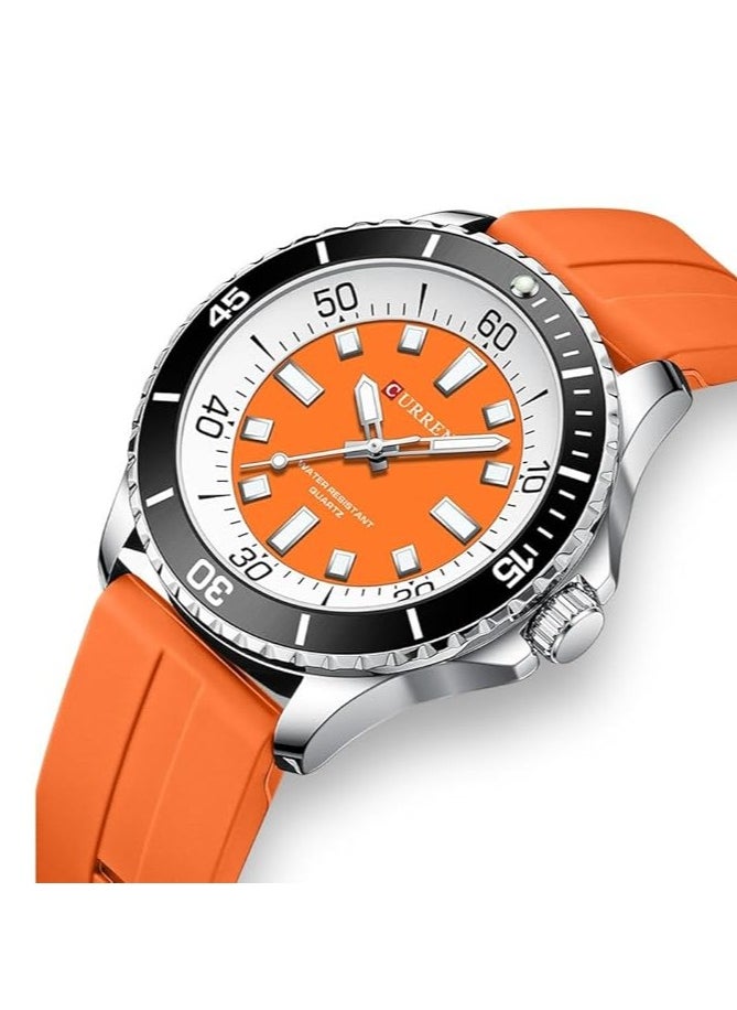 CURREN CURREN Original Brand Rubber Straps Wrist Watch For Men With Brand Box-8448  - Image 2