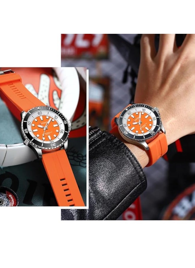 CURREN CURREN Original Brand Rubber Straps Wrist Watch For Men With Brand Box-8448  - Image 4