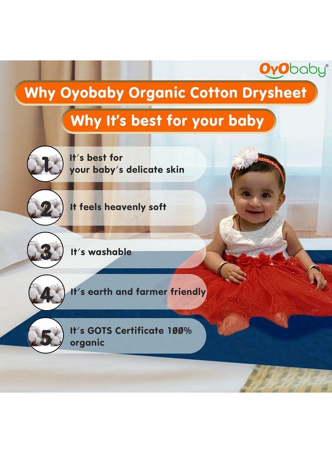 أيو بيبي ملاءة OYO BABY القطنية المقاومة للماء وسريعة الجفاف للأطفال | وسادة سرير | ملاءة واقية لسرير الأطفال الصغار (كبير جدًا (200 سم × 140 سم)، أزرق بحري) - Image 4