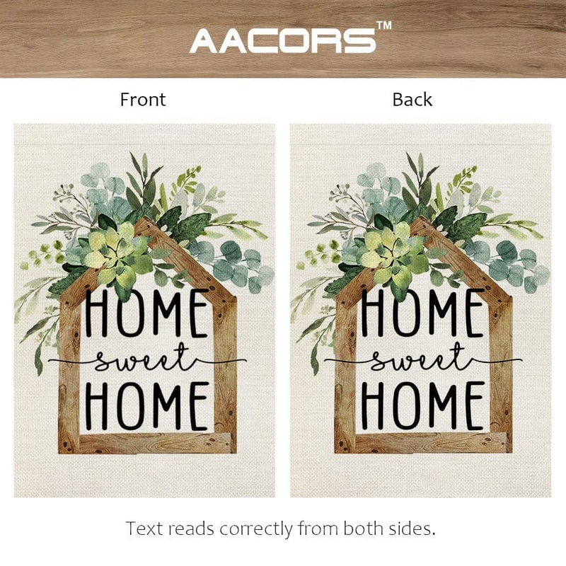 AACORS Eucalyptus Garden Flag 12Ã—18 Inchl Floral Home Sweet Home Decorative Double Sided Holiday Farmhouse Seasonal Outside Decor for Yard AG031 - Image 5