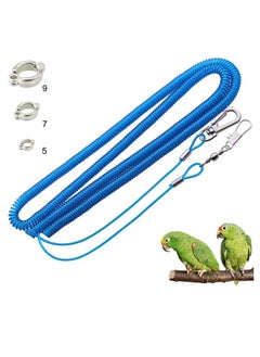 Realfrog Bird Flying Rope, Parrot Flying Rope, Elastic Outdoor Bird Training Rope, Pet Bird Training Rope Suitable For Scarlet, Keck, Macaw And Birds Of The Same Size, 6 Meters With 3 Parrot Foot Rings  - Image 1