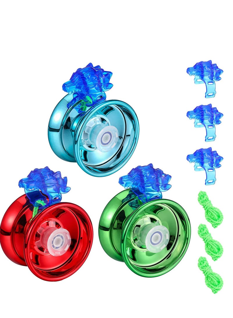 Zikra Metal Yoyo, 3 Pcs Aluminum Alloy Yo-yo Responsive Ball with Finger Cots and Replacement Ropes, Premium Bearing Steel Roller Bearing Yo-yo - Image 1