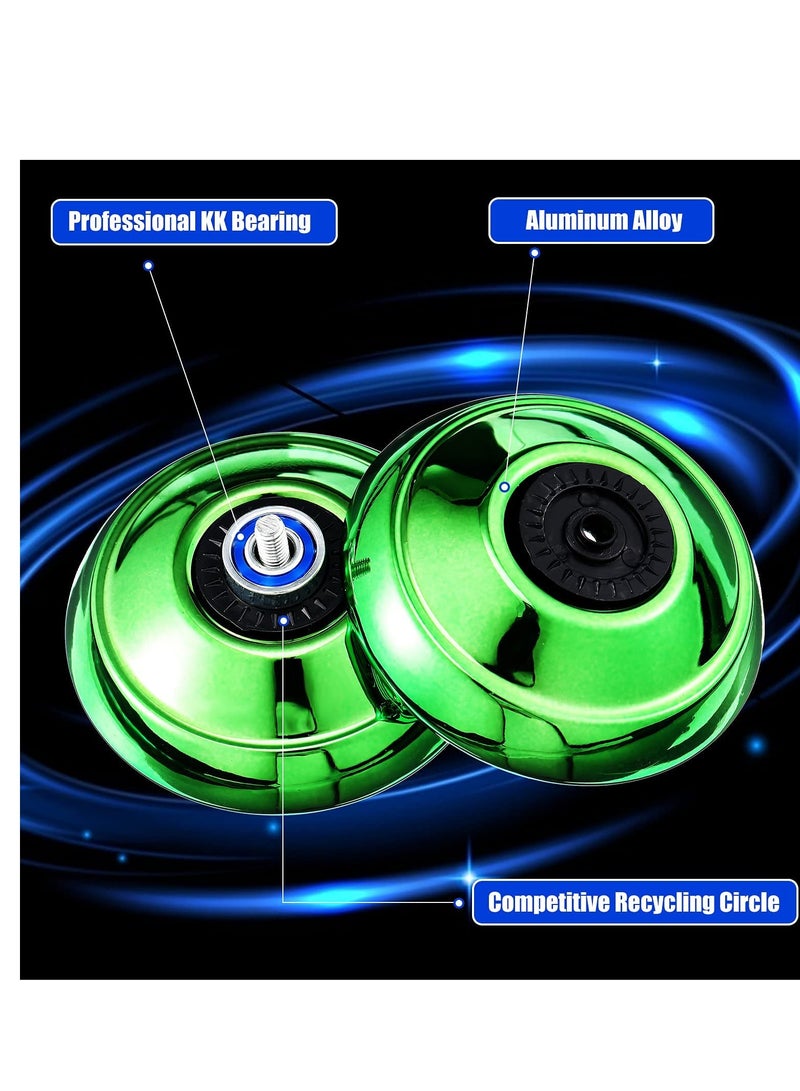 Zikra Metal Yoyo, 3 Pcs Aluminum Alloy Yo-yo Responsive Ball with Finger Cots and Replacement Ropes, Premium Bearing Steel Roller Bearing Yo-yo - Image 2