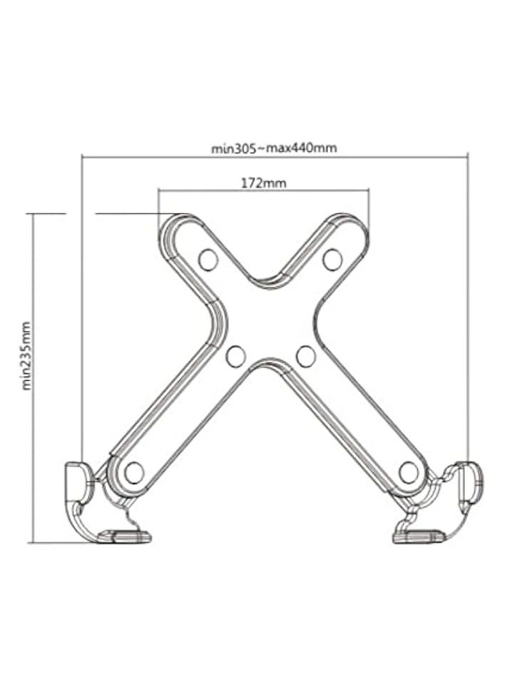 erorex Laptop Holder for VESA Compatible Monitor Arm. Adjustable Monitor Mount Holder With Strap Black - Image 4