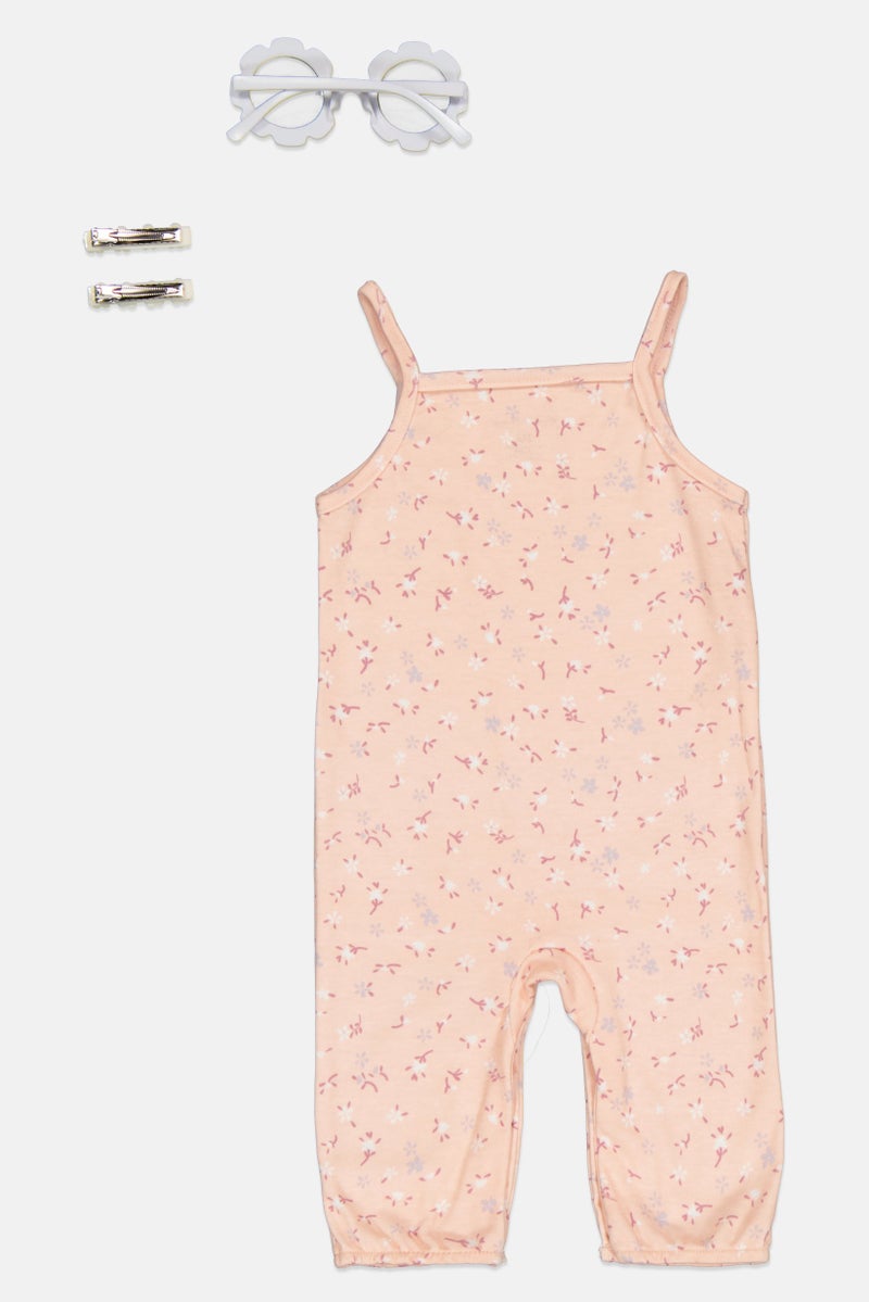 English Laundry Toddlers Girl 3 Pieces Jumpsuit, Sunglasses And Hair Clip Set, Multicolor - Image 2