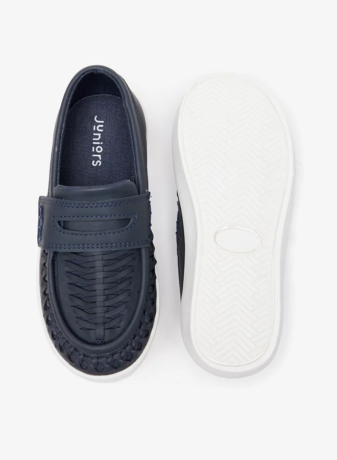 جونيورز Boys Textured Slip-On Moccasins