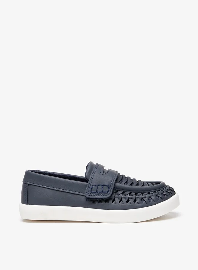 جونيورز Boys Textured Slip-On Moccasins
