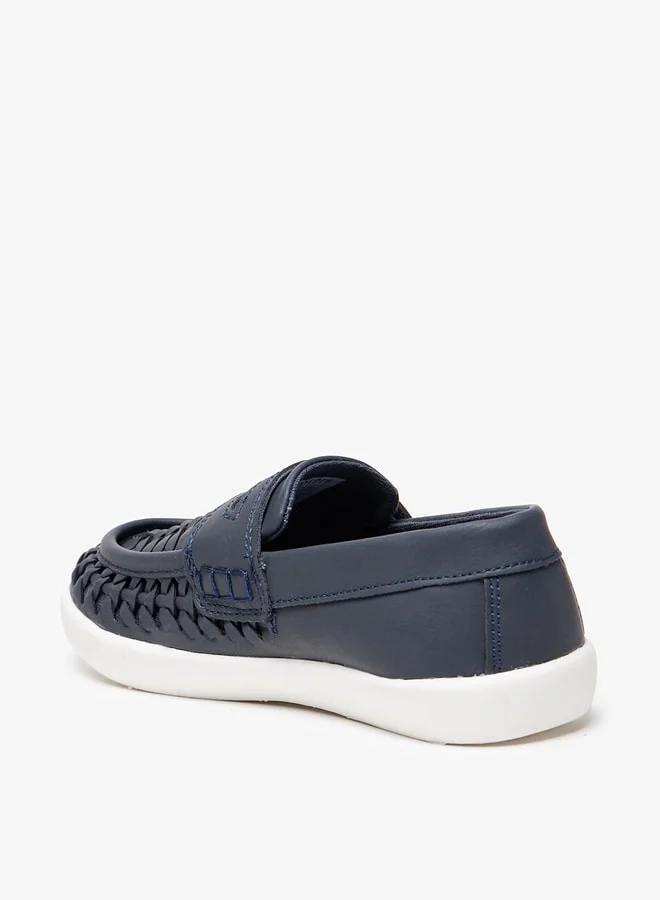 جونيورز Boys Textured Slip-On Moccasins