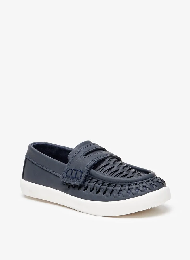 جونيورز Boys Textured Slip-On Moccasins