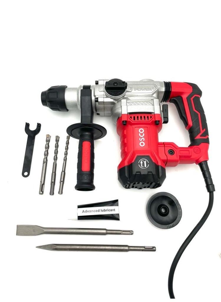 OSCO-TOOLS The OSCO 1500W Demolition Hammer – 32mm is a heavy-duty power tool engineered for maximum performance in concrete breaking, demolition, chiseling, and heavy construction tasks. Built with durability and precision in mind, this demolition hammer is the perfect choice for professionals and DIY enthusiasts who demand strength and reliability in every project. - Image 3