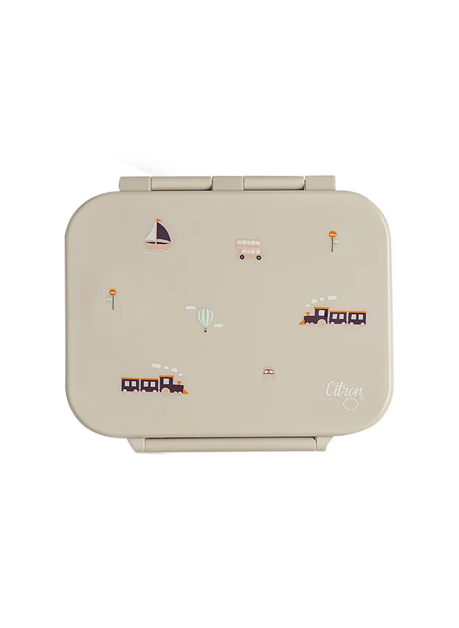 سترون Tritan Snackbox With 3 Compartments For Kids, Leak Proof And Bpa Free - Vehicles