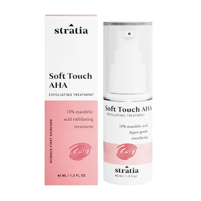 Stratia Soft Touch Dark Spot Corrector with 10% Mandelic Acid Serum for Fine Lines, Skin Texture & Blemishes - Collagen Booster, AHA Exfoliant and Pore Minimizer, 1.3 Fl Oz - Image 1
