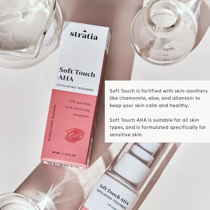 Stratia Soft Touch Dark Spot Corrector with 10% Mandelic Acid Serum for Fine Lines, Skin Texture & Blemishes - Collagen Booster, AHA Exfoliant and Pore Minimizer, 1.3 Fl Oz - Image 5