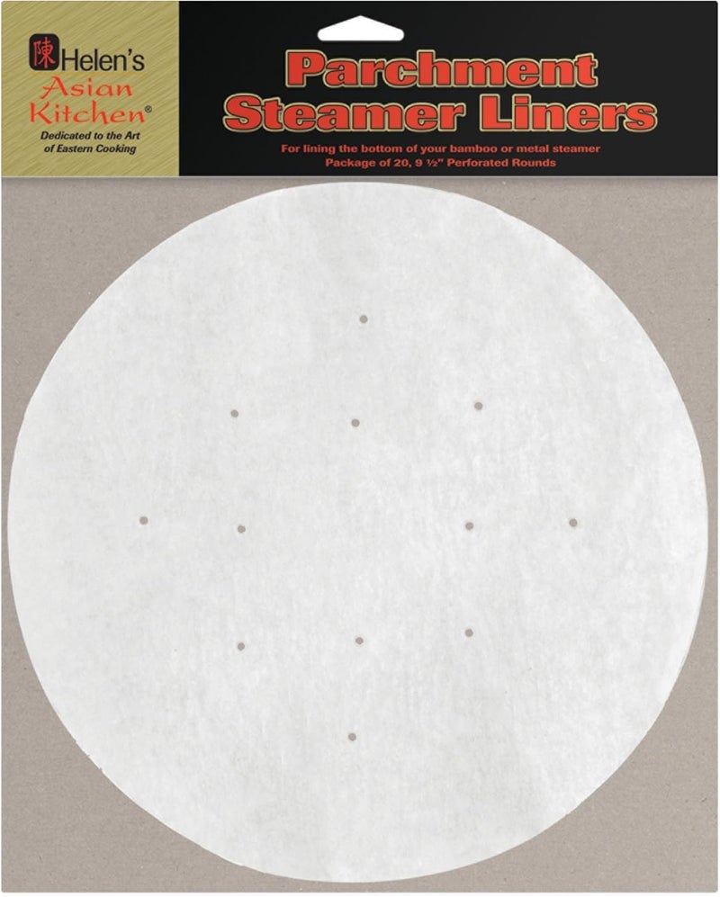 Helen's Asian Kitchen Perforated Parchment Steamer Liners - 20 Count, 9.5 Inch - Image 1