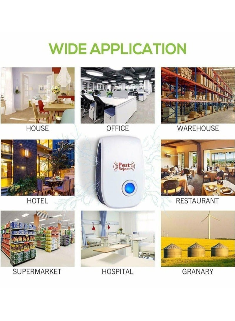 Taimi Pack oF12 PEST REJECT Ultrasonic Pest Repeller to Repel Rats Cockroach Mosquito Home Pest and Rodent Repelling Aid for Mosquito Cockroache Ants Spider Insect Pest Control Electric Pest Repelling White - Image 3