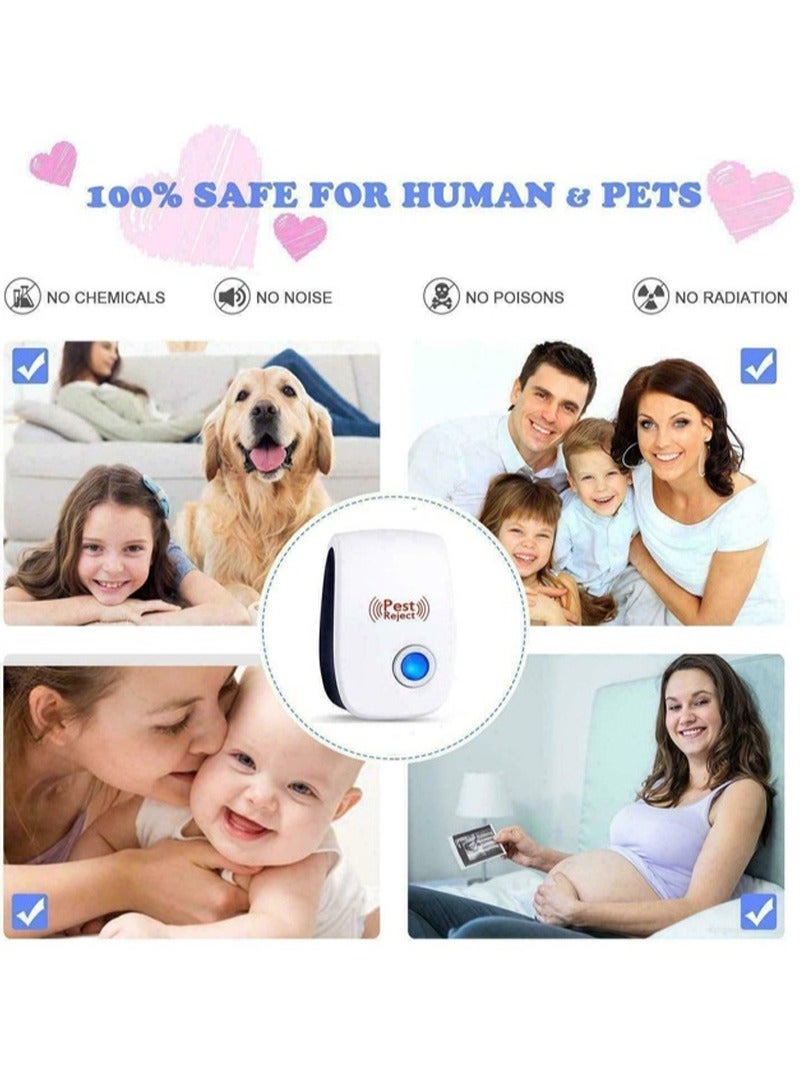 Taimi Pack oF12 PEST REJECT Ultrasonic Pest Repeller to Repel Rats Cockroach Mosquito Home Pest and Rodent Repelling Aid for Mosquito Cockroache Ants Spider Insect Pest Control Electric Pest Repelling White - Image 4