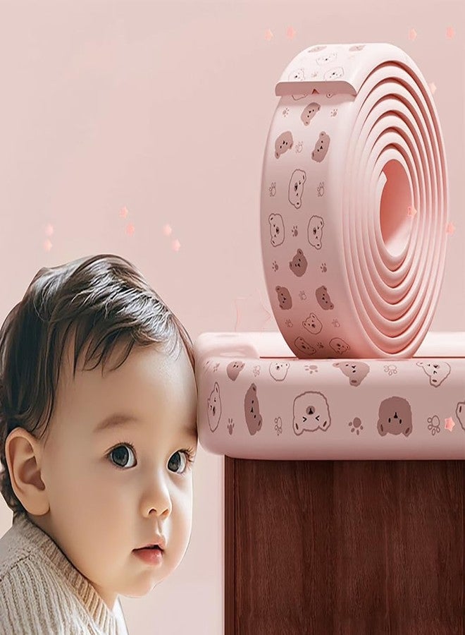 DANSR Baby Proofing Edge Protector Bear Pattern High Density Foam Anti-Collision Strip Self-Adhesive Desk Edge Guard for Corners Flexible Child Safety Cushion Roll for Home Furniture (Pink) - Image 3