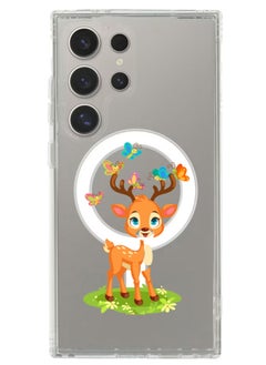 Magnetic Case for Samsung Galaxy S24 Ultra 6.8-inch Compatible with MagSafe Wireless Charging, Shockproof Phone Bumper Cover deer