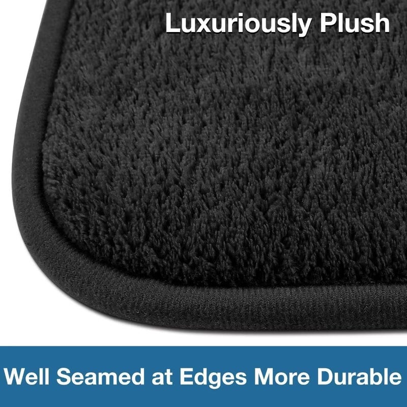 Onlyeasy Soft Bathroom Rugs, U-Shaped Bathroom Rugs, Toilet Mat, Water Absorption, Non Slip, Thick, Dry Fast for Bathroom Floor Mats (20''x24'', Black) - Image 4