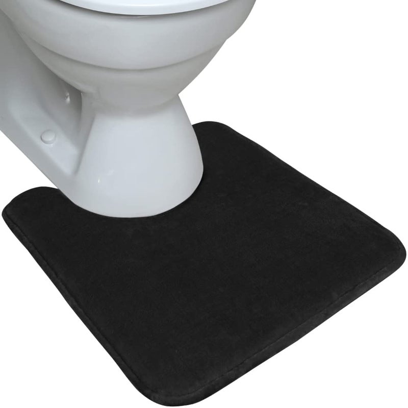 Onlyeasy Soft Bathroom Rugs, U-Shaped Bathroom Rugs, Toilet Mat, Water Absorption, Non Slip, Thick, Dry Fast for Bathroom Floor Mats (20''x24'', Black) - Image 1